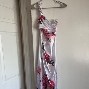 Ivory Crystalline Floral MIDI Dress